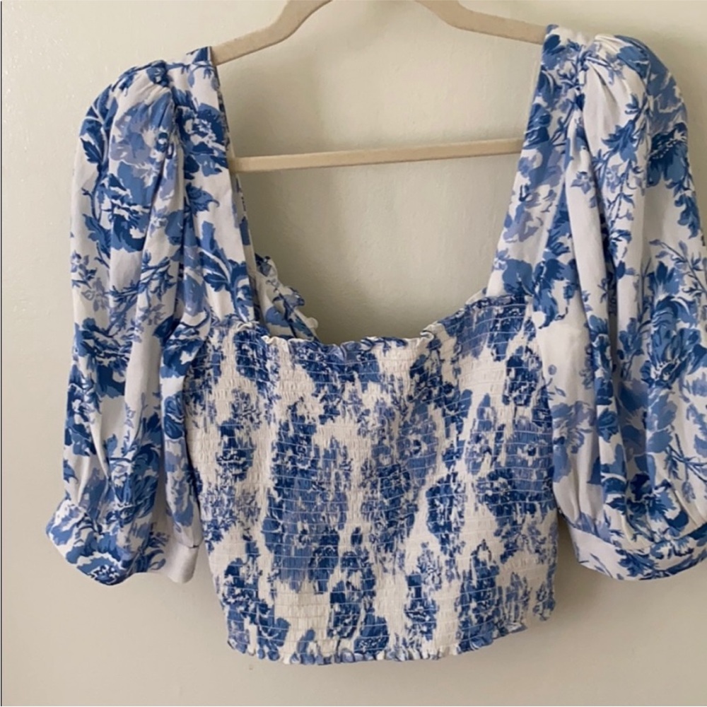 Reformation Luna Puff Sleeve Floral Top 10 - Picture 6 of 7
